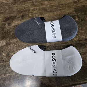 Invisasox Women's Casual No-Show Socks - Gray and White